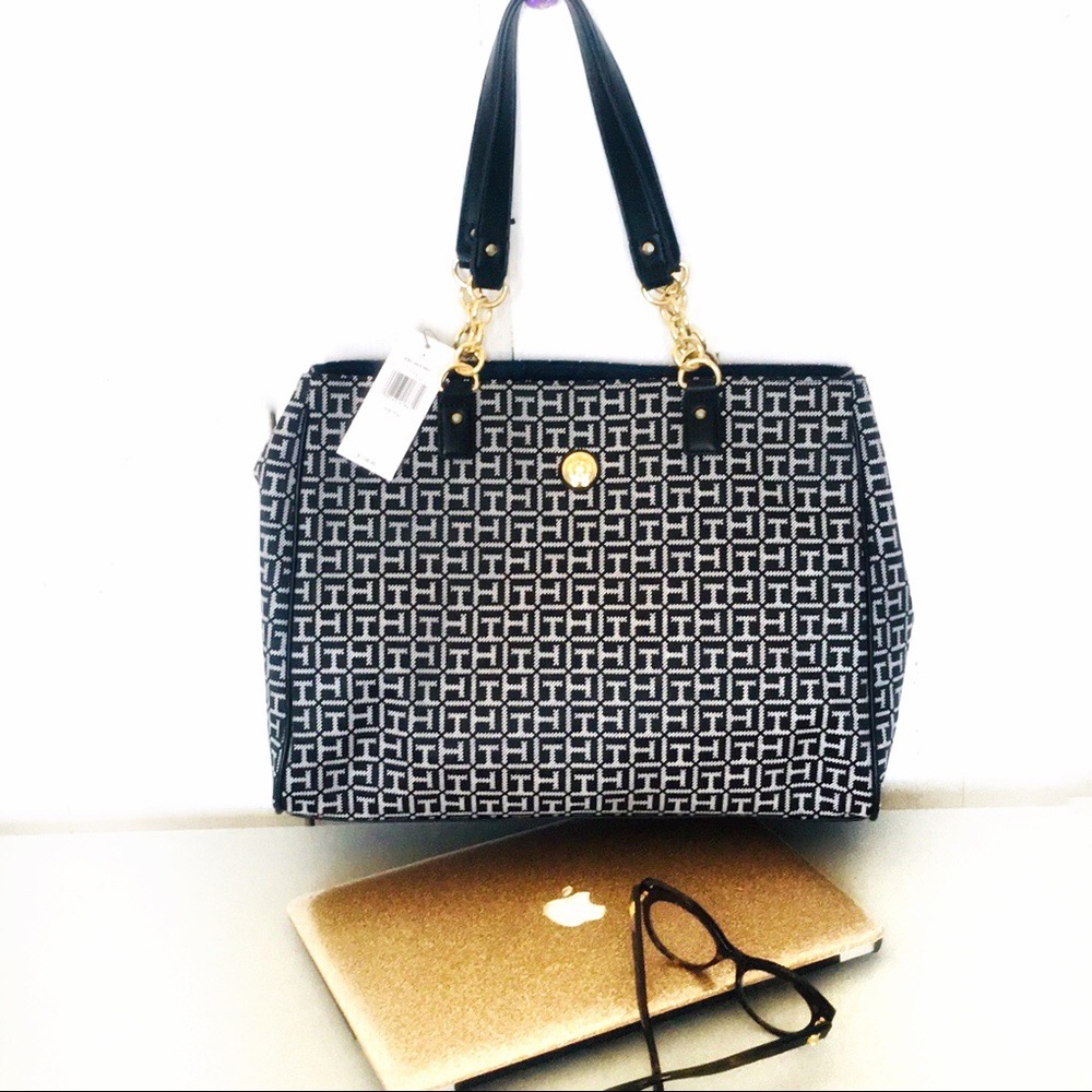Tommy Hilfiger Black Large Bag NEW Computer Tote